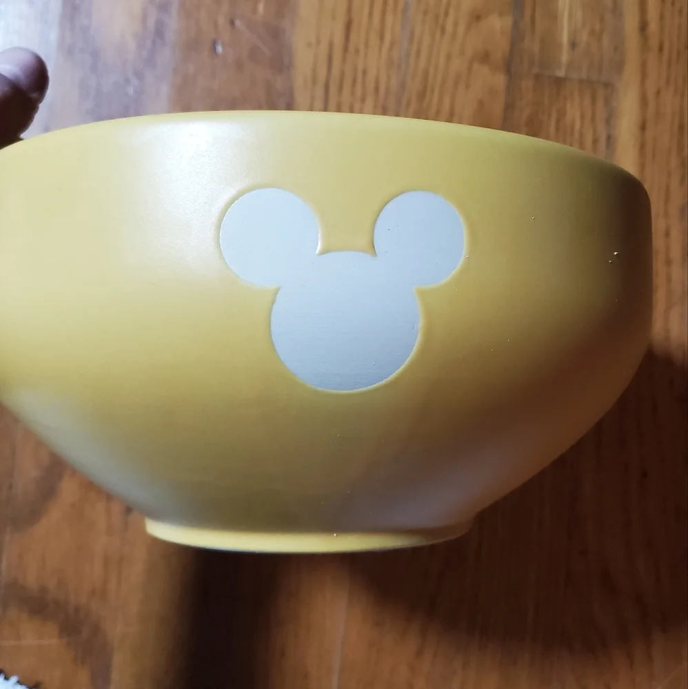 Disney Yellow Serving Bowl with Mickey Mouse Design RARE